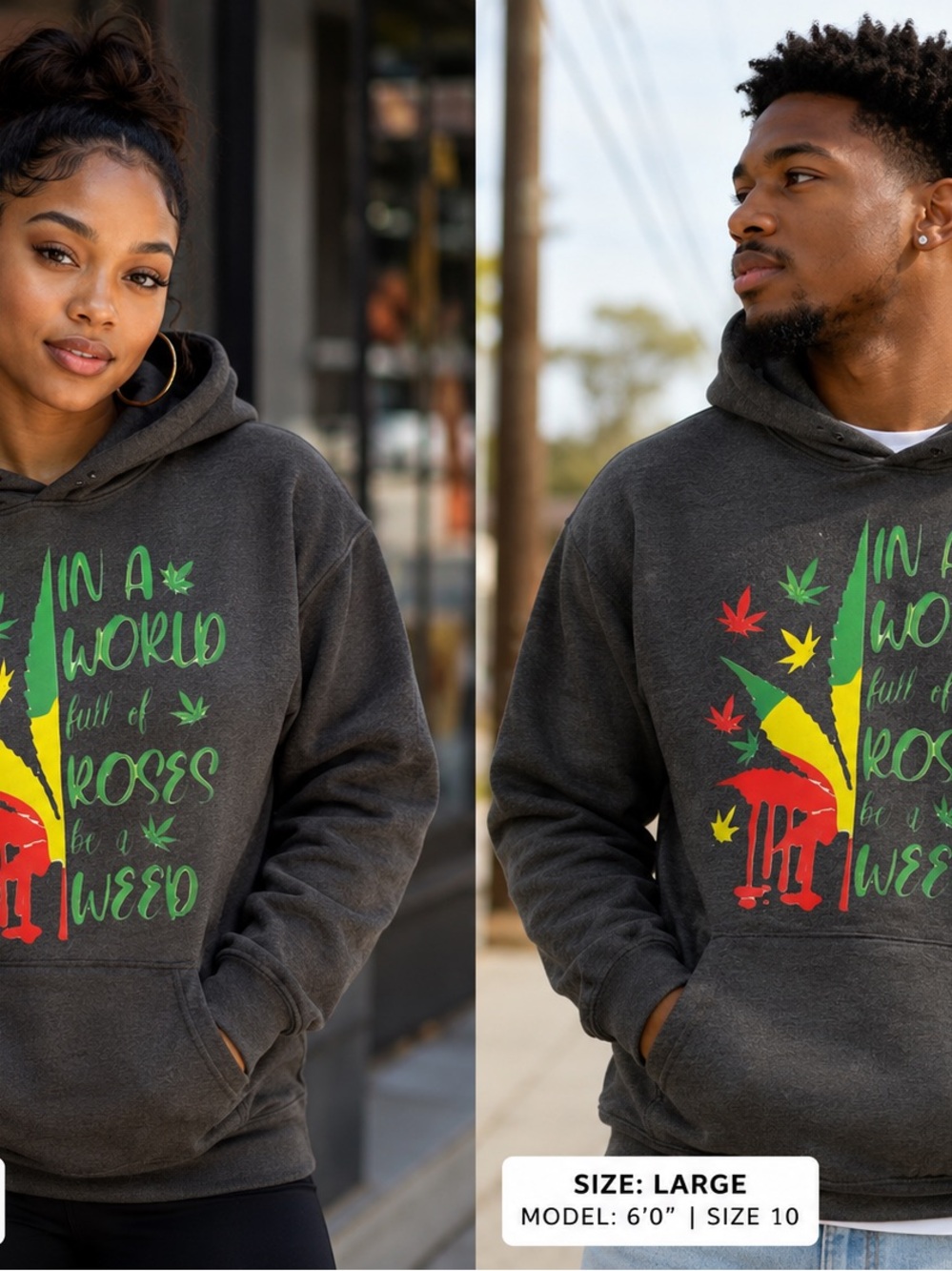 mine Charcoal Hoodie with Green, Red & Yellow Graphic